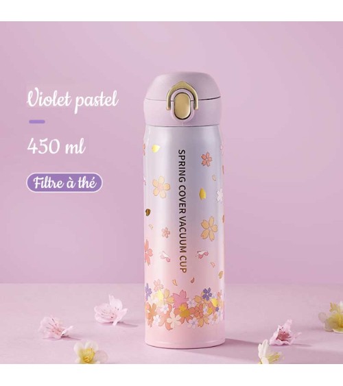 Thermos Floral Violet Pastel