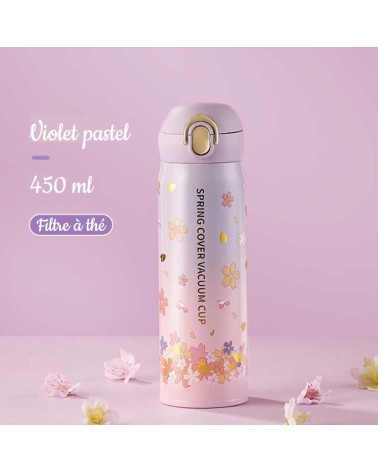 Thermos Floral Violet Pastel