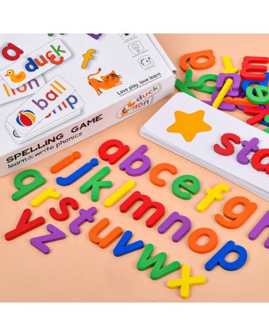 Boîte d'Apprentissage de l'Alphabet en Bois